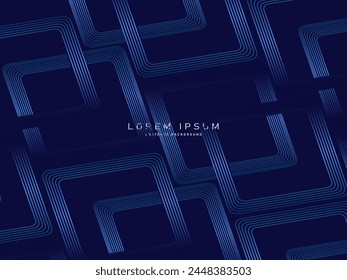 Abstractas degradado azul brillante líneas geométricas sobre fondo oscuro. Patrón moderno de líneas azules brillantes. Concepto de tecnología futurista, apto para portadas, carteles, Anuncios, folletos, Sitios web, etc.