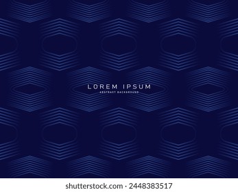 Abstract gradient blue glowing geometric lines on dark background. Modern shiny blue lines pattern. Futuristic technology concept, suitable for covers, posters, banners, brochures, websites, etc.