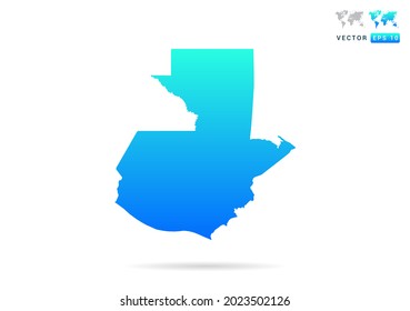 Abstract gradient blue with Guatemala map on white background vector.