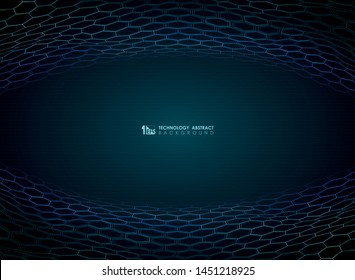 Abstract gradient blue hexagon pattern technology design background. You can use for tech design, cover, pattern artwork, print, annual report. illustration vector eps10