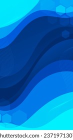 Abstract Gradient  blue  liquid background. Modern  background design. Dynamic Waves. Fluid shapes composition.  Fit for website, banners, brochure, posters