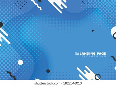 Abstract of gradient blue memphis fluid pattern design with geometric artwork background. Decorate for ad, poster, template design, print. illustration vector eps10