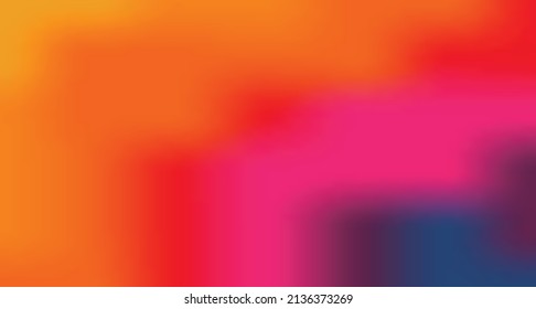 Abstract gradient blue orange ,pink , blue and red soft multicolored background. vector horizontal design.