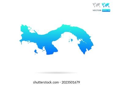 Resumen de gradiente azul con mapa de Panamá sobre el vector de fondo blanco.