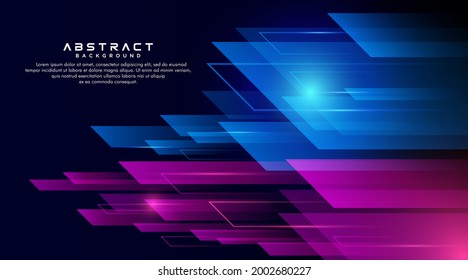 Abstract gradient blue pink geometric shapes background with light effect. Geometric motion technology digital futuristic concept. Squares shapes graphic design element with space for your text.