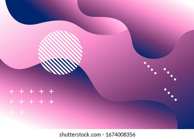 Abstract gradient blue, pink and purple background vector template with fluid  shapes