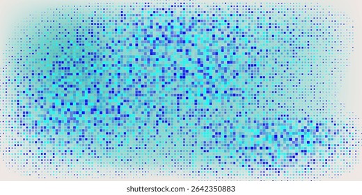 Abstract Gradient With Blue Pixels Forming a Vibrant Textured Pattern