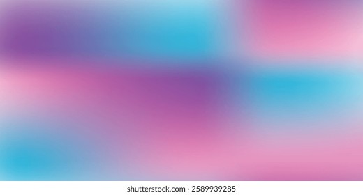 Abstract gradient in blue, purple, pink. Blurred background. Soft pastel colors. Colorful background for wallpaper, banner, presentation. Vector illustration