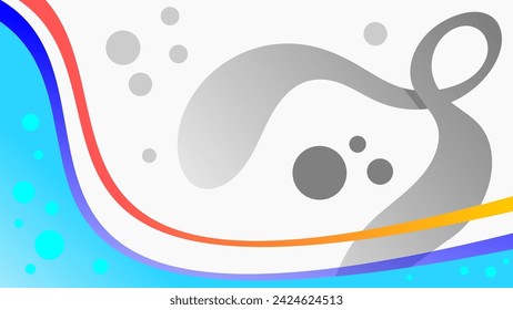 Abstract gradient blue purple white wave and bubbles background