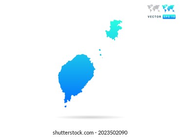 Abstract gradient blue with Sao Tome map on white background vector.