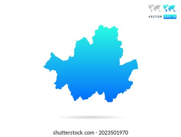 Gradiente abstracto azul con mapa de Seúl sobre el vector de fondo blanco.