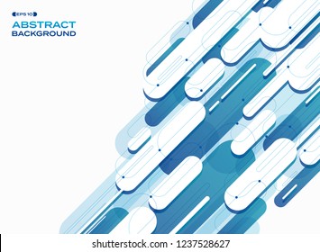 Abstract of gradient blue stripe ellipse lines pattern background, vector eps10
