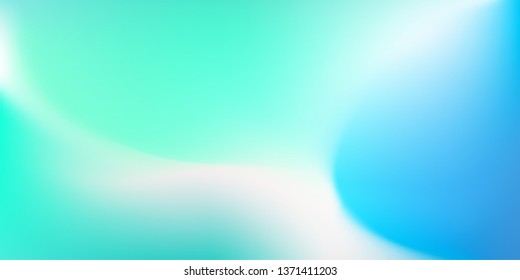 Abstract Gradient blue teal wave background. Blurred blue white turquoise backdrop. Vector illustration for your graphic design, banner, summer, wallpaper or aqua poster