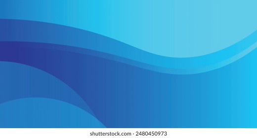 Abstract gradient blue wave background. Modern template design for cover, brochure, web and banner