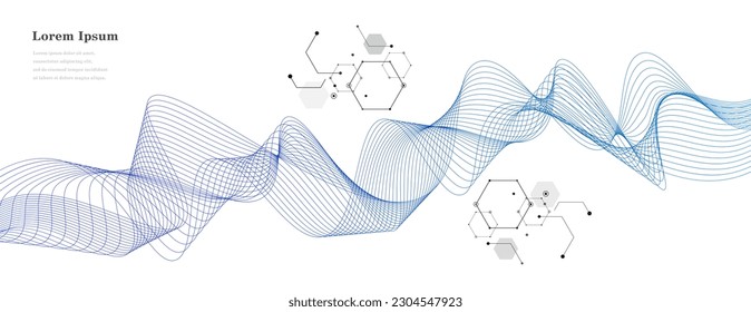 abstract gradient blue wave, geometric DNA texture background, scientific technology, genetic concept