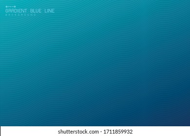 Abstract gradient blue wavy design of minimal artwork background with dot pattern tech. Decorate for ad, poster, artwork, template design, print. illustration vector eps10