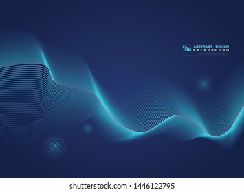 Abstract gradient blue wavy line pattern modern science design. You can use for tech design of artwork, modern decoration. illustration vector eps10