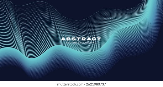 Abstract gradient blue wavy line pattern modern science design
