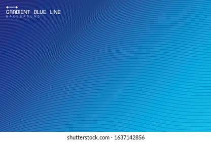 Abstract gradient blue wavy pattern design of art line design background. Decorate for ad, poster, artwork, template design, presentation. illustration vector eps10