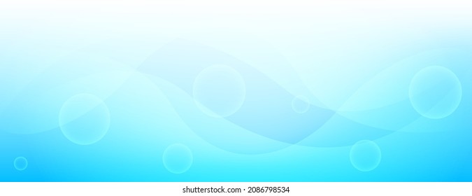 fondo de banner azul y blanco degradado abstracto con burbujas y forma ondulada