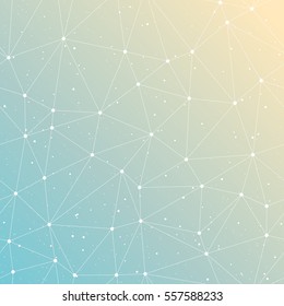 Abstract gradient blue yellow vintage background. Polygonal pattern. Vector illustration.