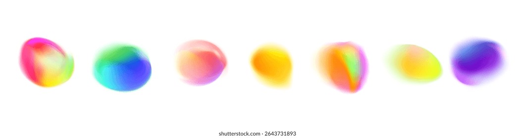 Abstract gradient blur colors, smoothly blue and green. The liquid and fluid shapes in dynamic visual effect. Flat vector illustration isolated on white