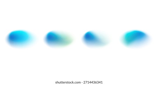 Colores desenfocados de degradado Abstractas, suavemente azul y verde. El líquido y el fluido Formas en efecto visual dinámico. Ilustración vectorial plana aislada sobre fondo blanco.


