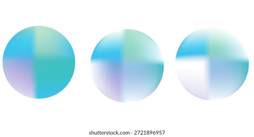 Colores desenfocados de degradado Abstractas, suavemente azul y verde. El líquido y el fluido Formas en efecto visual dinámico. Ilustración vectorial plana aislada sobre fondo blanco.