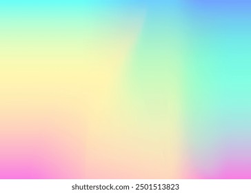 Abstrakter Farbverlauf. Unscharfe kreative Broschüre. Glänzendes Bild. Lebhaftes Licht. Violette Retro-Textur. Holografischer Hintergrund. Regenbogenabdeckung. Hologramm Textur. Rosa abstrakter Farbverlauf