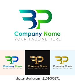 Abstract gradient BP letter logo design
