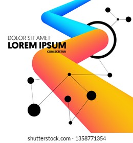 Abstract gradient bright color modern futuristic background decorative with geometric shape. Can be used for poster, backdrop, publication, brochure, leaflet, flyer, vector illustration