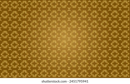 Abstract gradient brown background composed of luxurious golden Thai pattern designed for print on fabric.