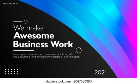 Abstract gradient business background with curve for modern concept banner design template and copy space.