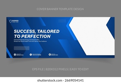 Banner de negócios de gradiente abstrato com espaço de imagem. Modelo profissional para anúncios corporativos, lançamentos de produtos e materiais de marca