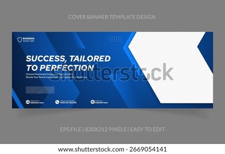 Abstract gradient business banner featuring image space. Professional template for corporate ads, product launches, and branding materials