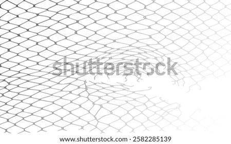 Abstract gradient chainlink fence with damage, symbolizing vulnerability, resilience, or the tension between confinement and freedom, presented in grayscale