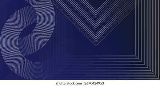Padrão de círculo de gradiente abstrato com linhas geométricas. Fundo azul abstrato com padrões geométricos e linhas. Perfeito para projetos de design moderno, apresentações e fundos.
