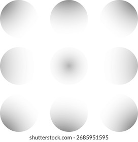 Abstract Gradient Circle Shapes Set Minimalist Black and White Design Elements