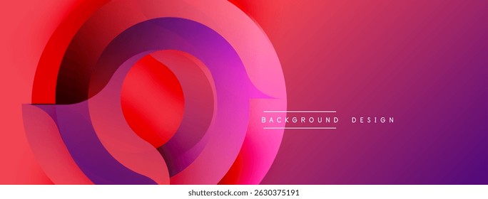 Abstract gradient circles overlap, creating dynamic visual effect. Pink, purple hues dominate composition. Modern design element.