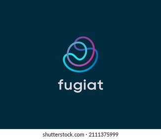 Abstract gradient circles, rings, lines logo design template. Creative colorful spiral, spin vector logotype.