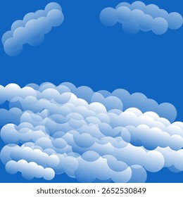 Abstract gradient cloud in Blue Sky. Minimal Sky and cloud design. 