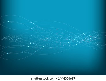 Abstract Gradient Color Background with particles connection.