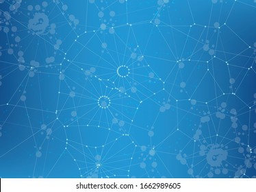 Abstract Gradient Color Background with particles connection.
