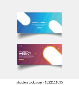 Abstract Gradient Color banner design. Abstract poster vector. Facebook cover - Web banner, banners. Gradient Banner set. - Vector