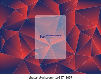 Abstract gradient color of blue and red polygonal pattern design for new technology background. Decorate for ad, poster, artwork, template design. illustration vector eps10