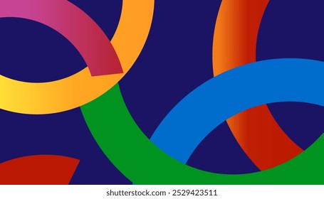 Abstract gradient color circles geometric shape background