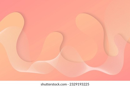 Abstract gradient color design of free wavy template decoration. Overlapping with lines pattern style background. illustration 