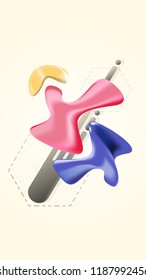 Abstract gradient color and geometric line background.