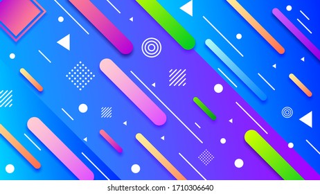 Vector de fondo geométrico de línea de color degradado abstracto