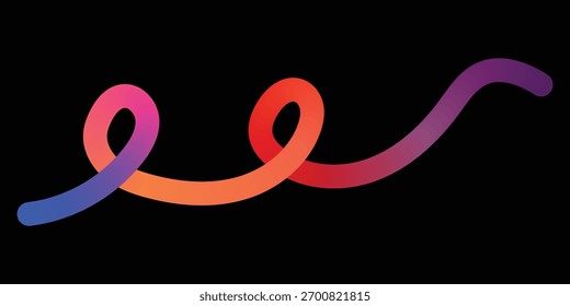 Forma de linhas de cor de gradiente abstrato. Líquido 3d elemento dinâmico onda da moda e forma orgânica rabiscar. ilustração vetorial